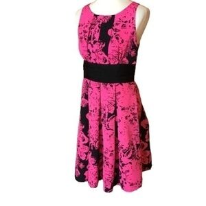 Hot pink artistic pin up style dress